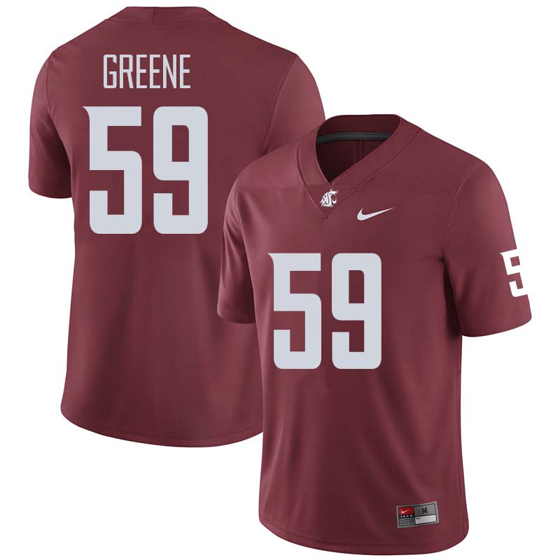 Men #59 Brian Greene Washington State Cougars College Football Jerseys Sale-Crimson